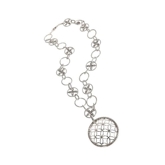 Pre Loved John Hardy Kawung Pierced Necklace in Sterling Silver with 50 mm Wide - Picture 3 of 8